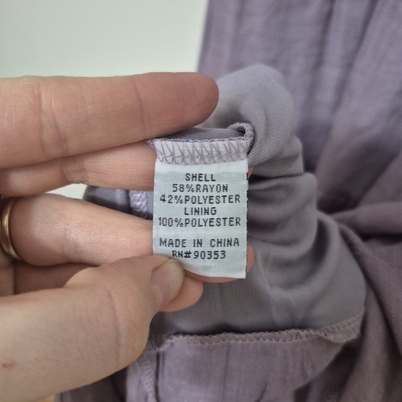 J GEE Women's Purple Feminie Boho Cottagecore Smocked Tiered Maxi Dress Size XL - Picture 6 of 6